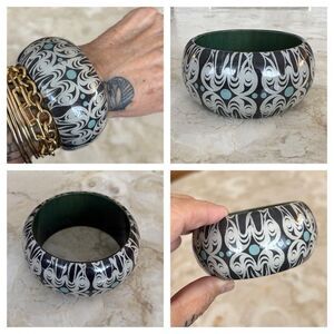 Coast Salish Serpent Wood Bangle Bracelet by Lesslie (Leslie Sam Robert)